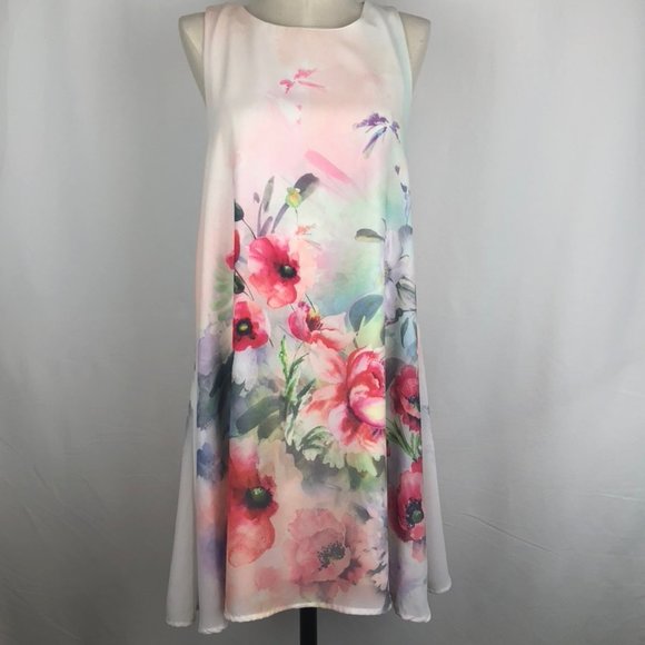 Jella C. Floral Poppies Mini Shift Dress